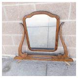 Vintage Wood Framed Vanity Mirror