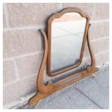 Vintage Wood Framed Vanity Mirror
