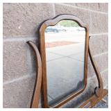 Vintage Wood Framed Vanity Mirror