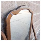 Vintage Wood Framed Vanity Mirror