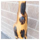 75" Tall Carved Wooden Giraffe Sculpture