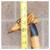 75" Tall Carved Wooden Giraffe Sculpture