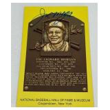Joe Morgan Auto on National Baseball HOF Post Card