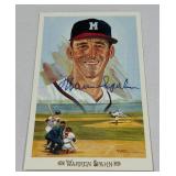 Warren Spahn Autographed 1989 Perez Steele /10,000 Vintage Baseball Post Card