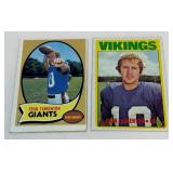 Fran Tarkenton 2 Card Lot 1970 and 1972 Vintage Minnesota Vikings Football
