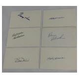 (6) Autographed Card Baseball Hall of Fame and Vintage Stars - Kell, Boudreau, Herman, Doerr