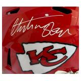 Christian Okoye Autographed Kansas City Chiefs Relica Football Helmet with Beckett COA