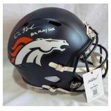 Dre Greenlaw Autographed Denver Broncos Replica Football Helmet Inscribed "Big Play Dre" with Beckett COA