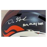 Dre Greenlaw Autographed Denver Broncos Replica Football Helmet Inscribed "Big Play Dre" with Beckett COA