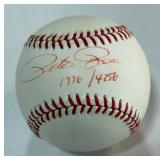 Pete Rose Autographed Rawlings ONLB White Baseball w/ COA - Limited Edition Inscribed /4,256