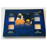 1979 Pittsburgh Pirates Quad Relic /35 2025 Leaf Game-Used Victor Goes The Spoils #VS-21 Parker / Stargell / Madlock / Moreno Numbered 5/35 Baseball Card