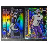 Justin Jefferson & Jordan Addison 2-Card Insert/Parallel Minnesota Vikings Football Card Lot