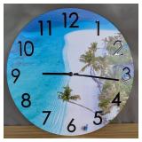 Beach Theme 16 Inch Wall Clock $34.99 Retail - Brand New