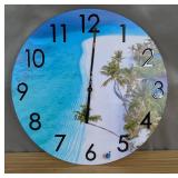 Beach Theme 16 Inch Wall Clock $34.99 Retail - Brand New