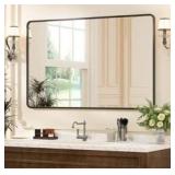 Black Metal Framed Bathroom Mirror $99.99 Retail - Brand New
