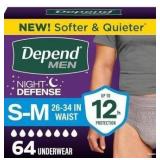 Depend Mens Night Defense Adult Diapers 64ct - Brand New