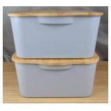 Storage Bin Set with Bamboo Lids $34.99 Retail - Brand New