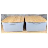 Storage Bin Set with Bamboo Lids $34.99 Retail - Brand New