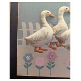 Framed Embroidered Goose Wall Art