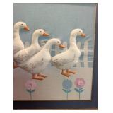 Framed Embroidered Goose Wall Art