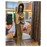 Hand Carved Wood Wall Mirror With Figural Frame