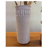 Mixed Lot of 3 Decorative Home Pieces - Vase, Carved Figure & Woven Basket