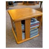 Wood CD Storage Cabinet With Assorted Compact Discs