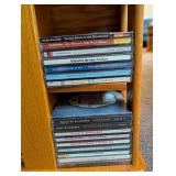 Wood CD Storage Cabinet With Assorted Compact Discs