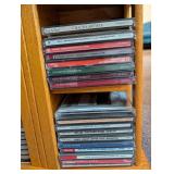 Wood CD Storage Cabinet With Assorted Compact Discs
