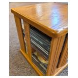 Wood CD Storage Cabinet With Assorted Compact Discs