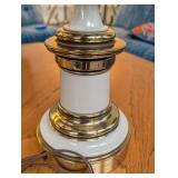 Pair of White and Brass Table Lamps