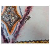 Handmade Ceramic Cup & Signed Tile Art (Lot of 2)