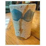Handmade Ceramic Cup & Signed Tile Art (Lot of 2)