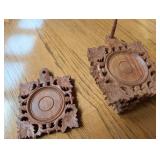 Carved Wooden Leaf Coasters
