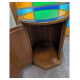 Wood Carved Corner Cabinet With Stone Top