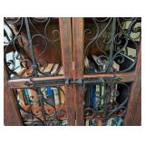 Wood and Wrought Iron Display Cabinet Bookcase