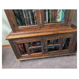 Wood and Wrought Iron Display Cabinet Bookcase