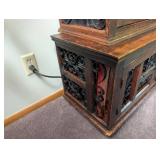 Wood and Wrought Iron Display Cabinet Bookcase