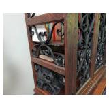 Wood and Wrought Iron Display Cabinet Bookcase
