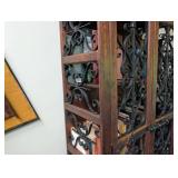 Wood and Wrought Iron Display Cabinet Bookcase