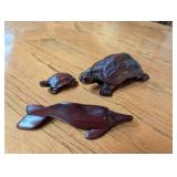 Carved Wood Sea Animal Figurines (Lot of 3)