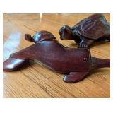 Carved Wood Sea Animal Figurines (Lot of 3)