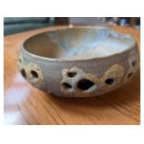 Handmade Ceramic Bowl With Pierced Design