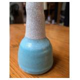 Crackle Glaze Ceramic Vase With Dried Floral Arrangement