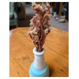 Crackle Glaze Ceramic Vase With Dried Floral Arrangement