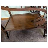 Decorative Dark Wood Two-Tier Side Table
