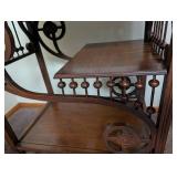 Decorative Dark Wood Two-Tier Side Table