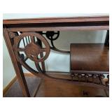 Decorative Dark Wood Two-Tier Side Table