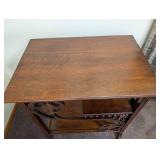 Decorative Dark Wood Two-Tier Side Table