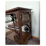 Decorative Dark Wood Two-Tier Side Table